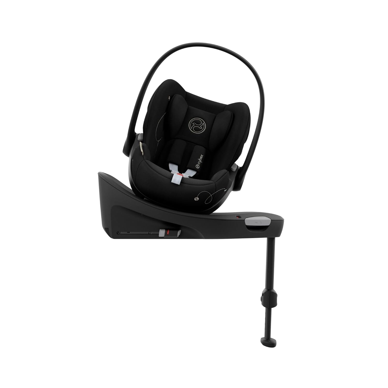 CYBEX Gold Babyschale Cloud G i-Size Comfort, Inkl. Neugeboreneneinlage, Ab Geburt bis ca. 24 Monate, Für Kinder ab 40 cm bis 87 cm, Max. 13 kg, Moon Black
