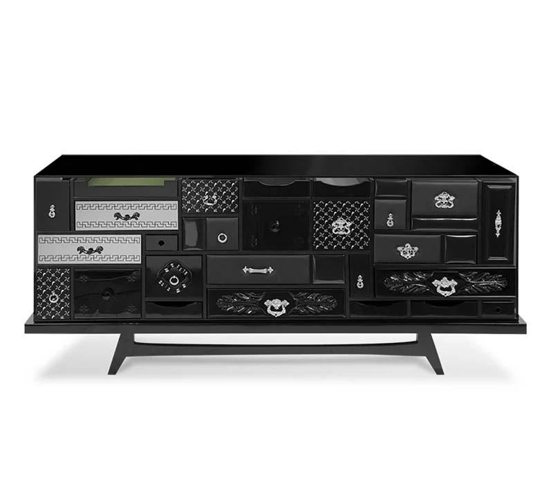 Mondrian Black Sideboard
