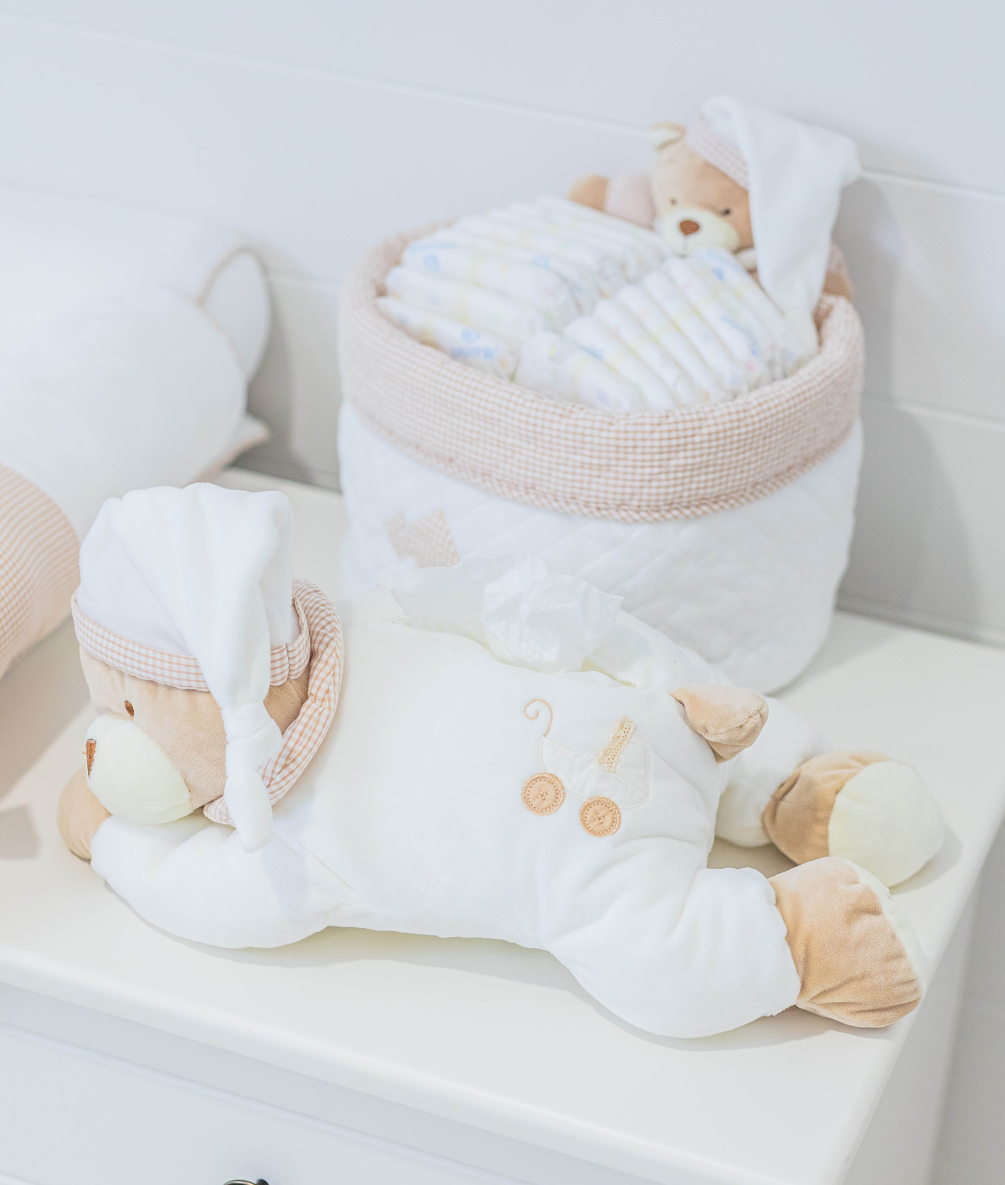 Baby Wipes Holder | White & Beige