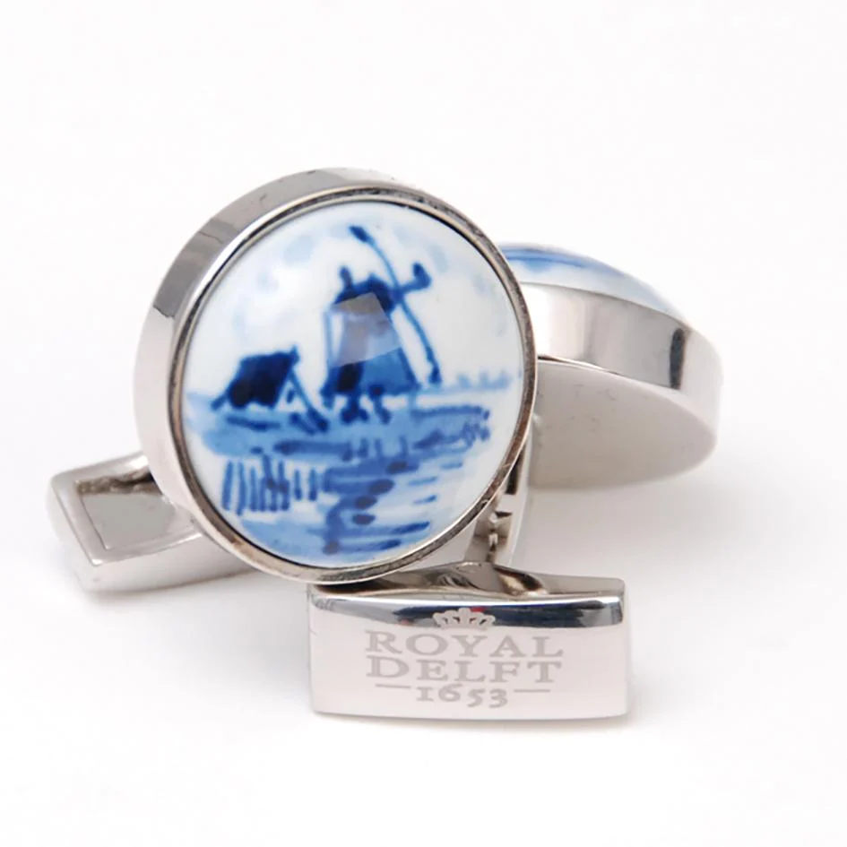 Round Windmill Cuff links