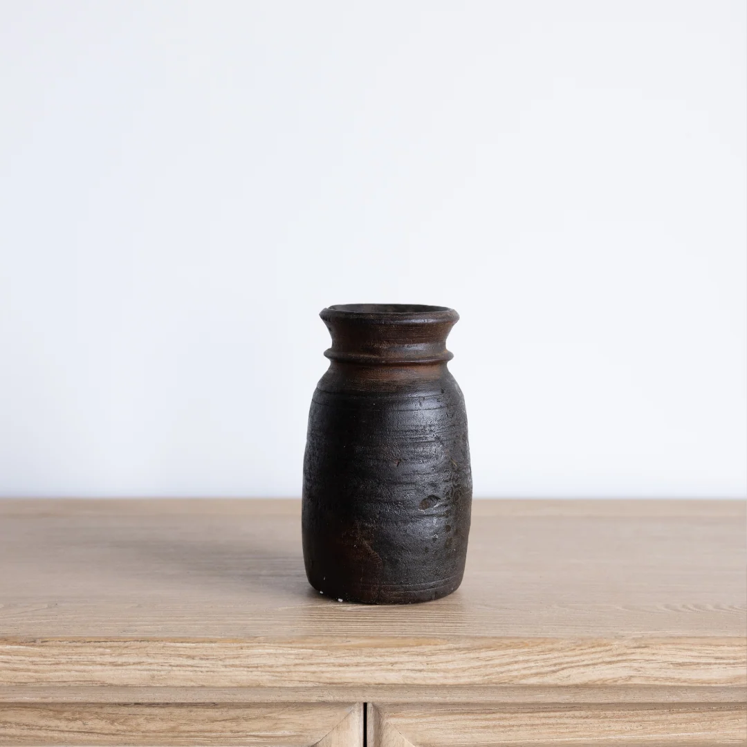 Vintage Dark Wooden Vase