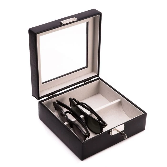 Black Leather Sunglass Storage Case