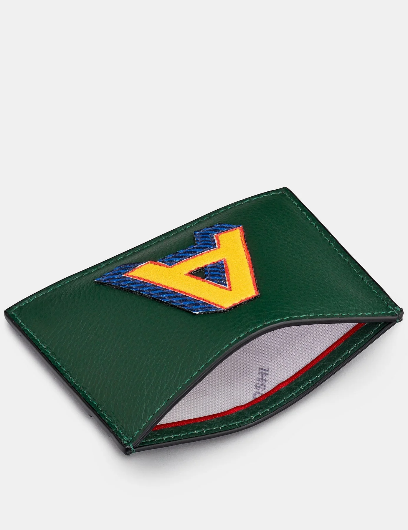 Letter Press Monogram Leather Card Holder