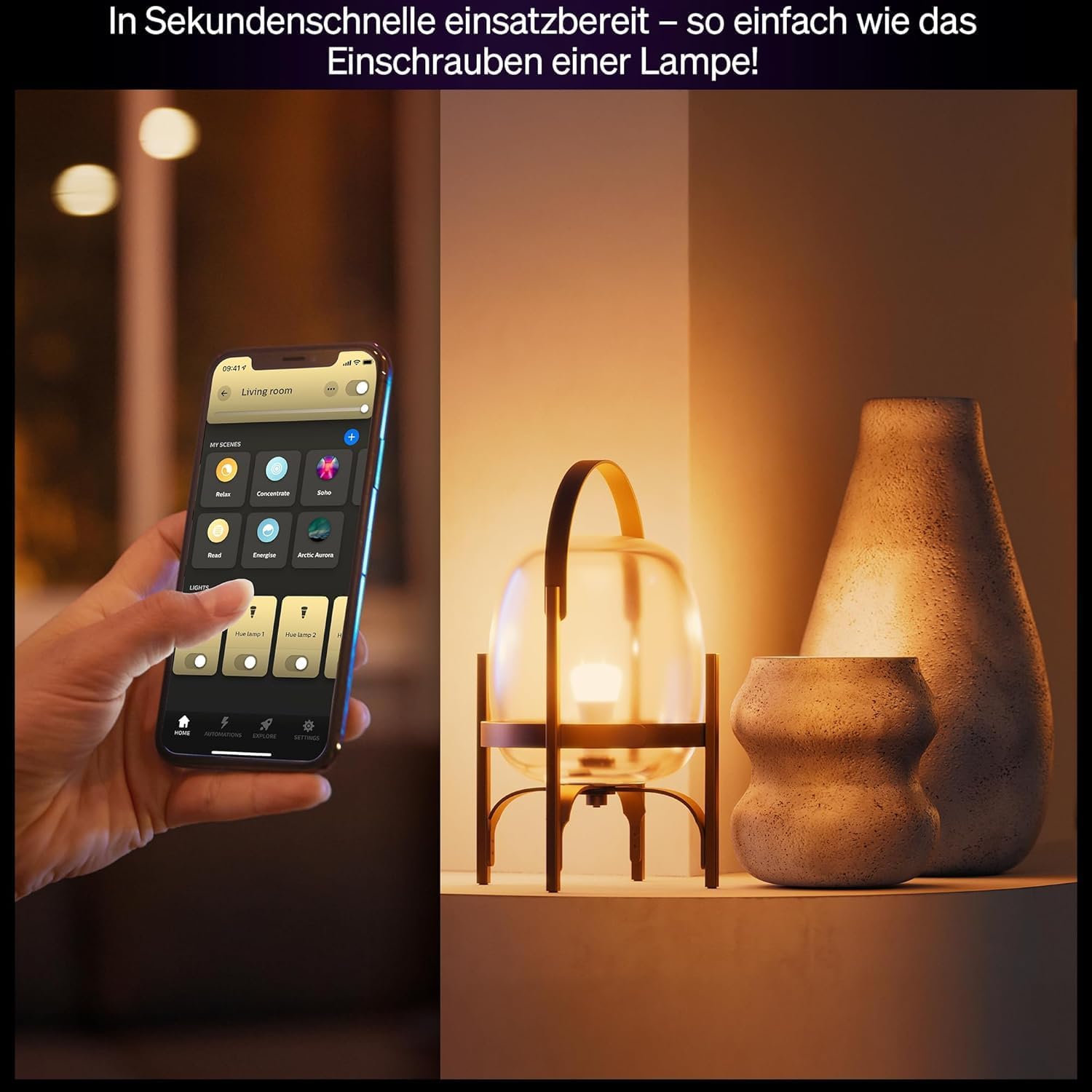 Hue Bundle – 4 x Quad-Packs White Ambiance 810 A60 E27 Smart-Leuchtmittel (16 Glühbirnen), dimmbare LED, warmes bis kaltes Licht, App- und Sprachsteuerung, funktioniert mit Alexa, Google Home