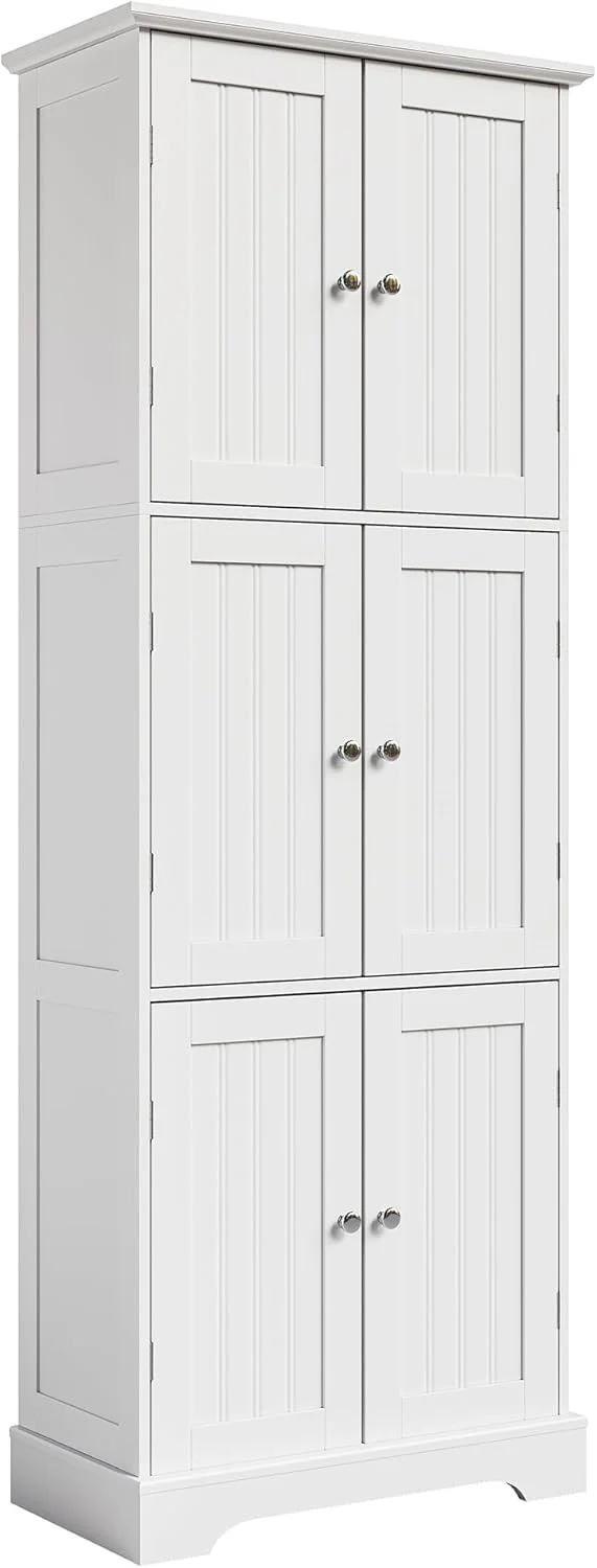 ChooChoo Tall Bathroom Storage Cabinet with 6 Doors, Freestanding Floor Cabinet