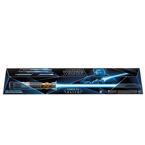 Star Wars The Black Series OBI Wan Kenobi Force FX Elite Spada laser con LED avanzati ed effetti sonori, oggetto da collezione per adulti, multicolore (F3906) : Giochi e giocattoli