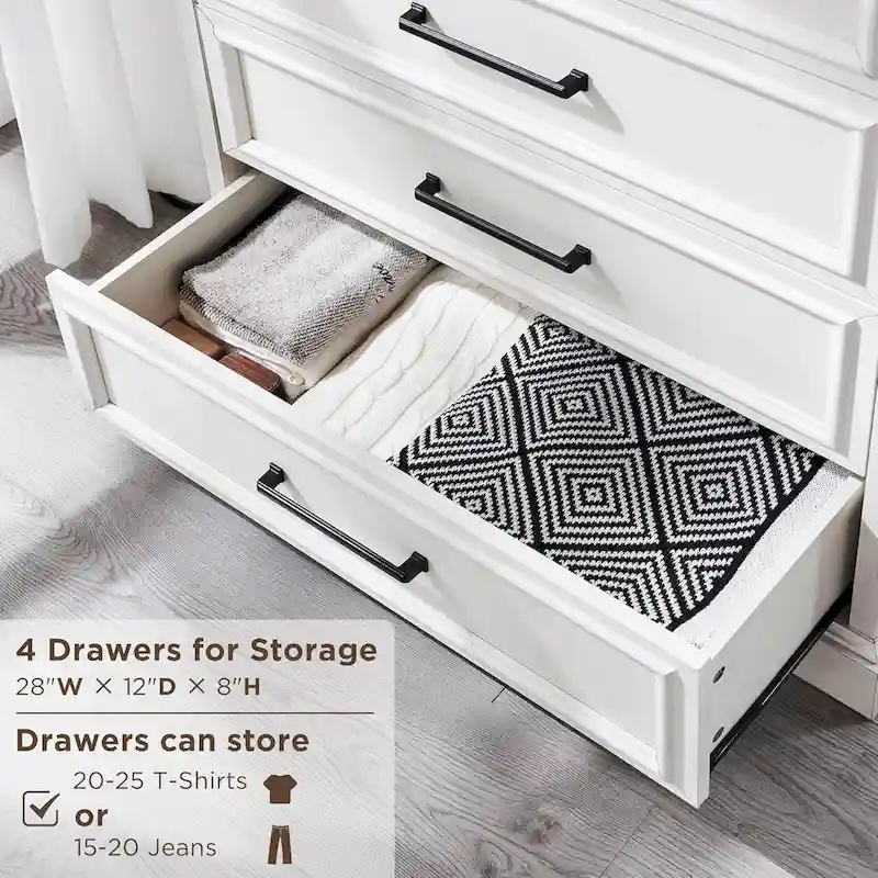 Farmhouse 6 Drawers Dresser Chests, Wood Rustic Chest of Drawers