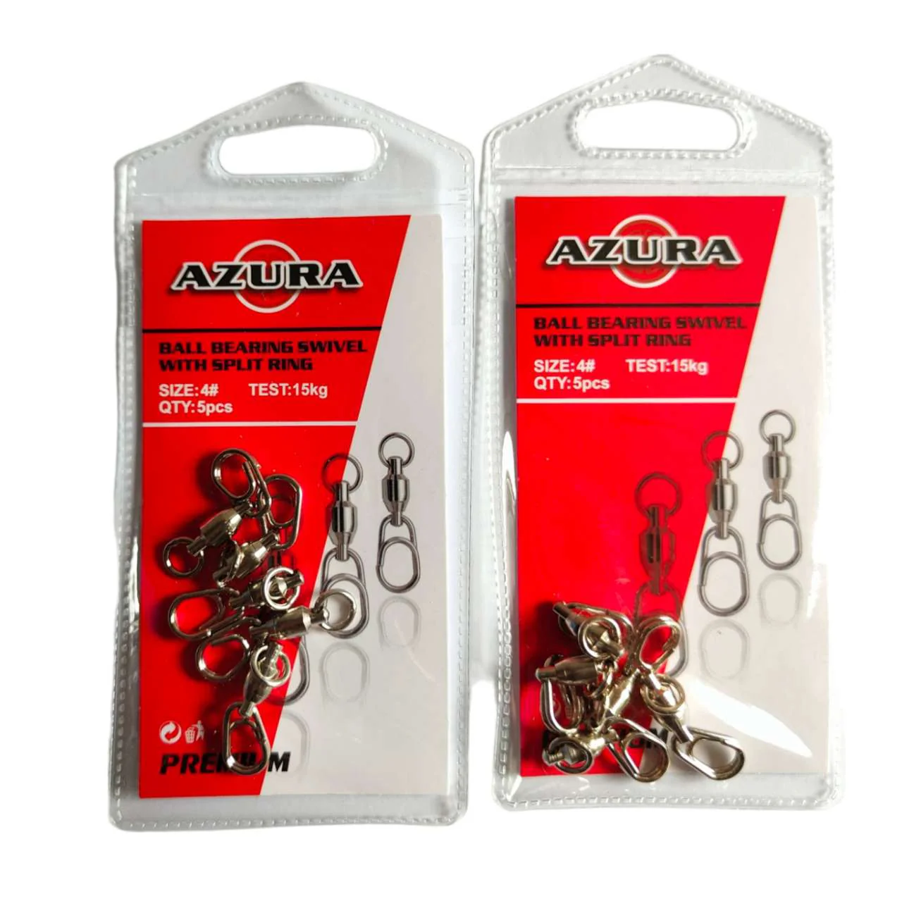 10pcs (2pks) Ball Bearing Swivel with Split Ring Size 4# 5# 6# 15-45kg