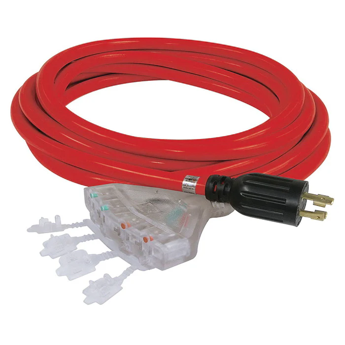 King Canada K-L1430-25-4T  ~  Extension Cord Generator 25 Ft. Lighted End