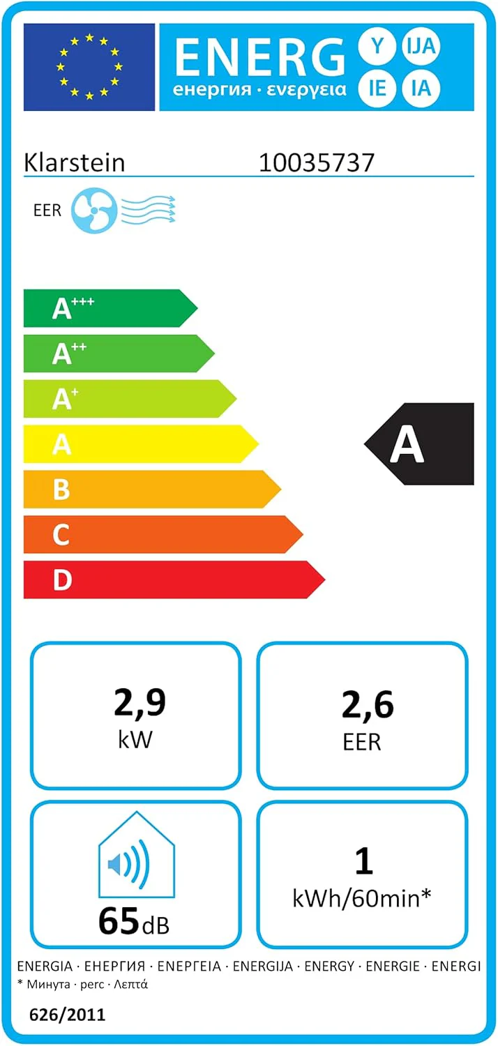 Klarstein Mobile Klimaanlage mit Abluftschlauch, 5-in-1 Klimagerät, Ventilator, Luftentfeuchter, Luftreiniger & Nachtmodus, App-Steuerung, Kleine & Portable, für Wohnung & Büro, 12000 BTU