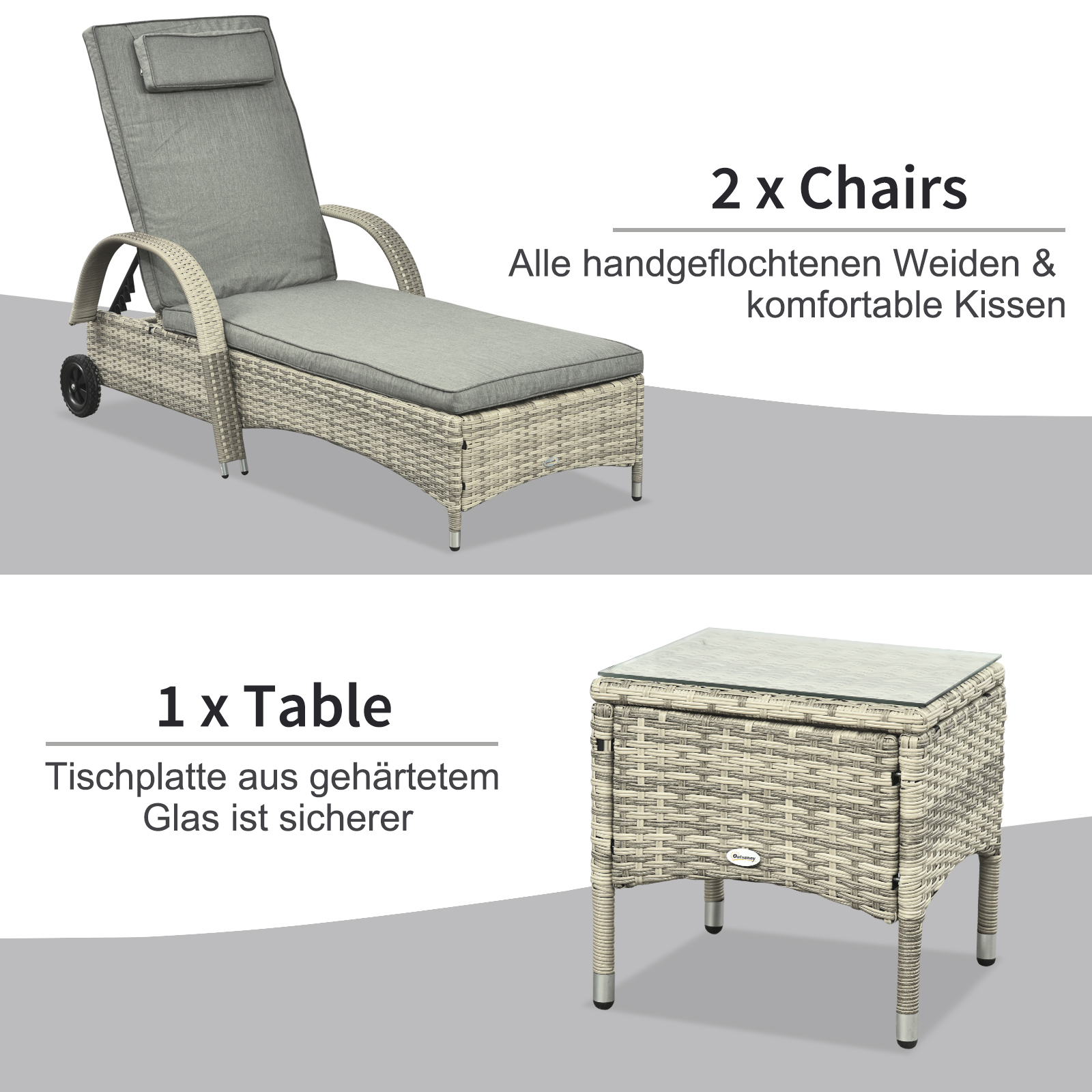 Outsunny ligstoel ligbank
