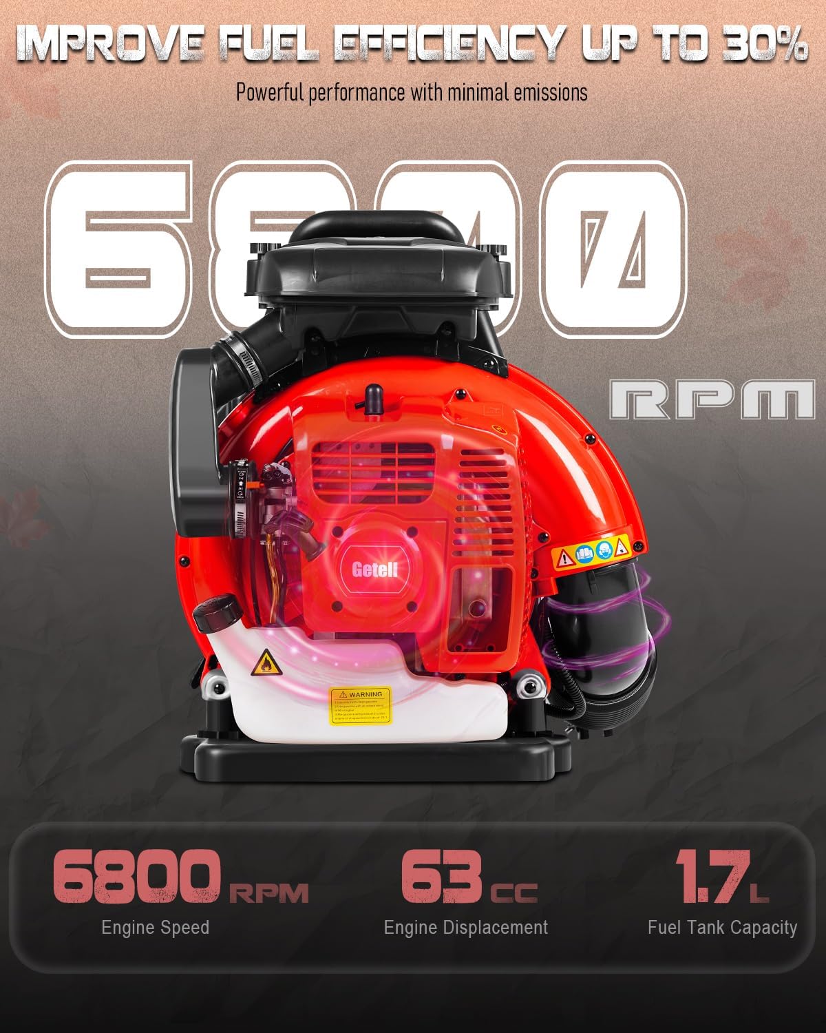 Professional Gas Powered Backpack Leaf Blower – 2-Stroke High-Performance 63CC/665 CFM Blower System with Comfort Design for Complete Property Maintenance (GB657 PRO)