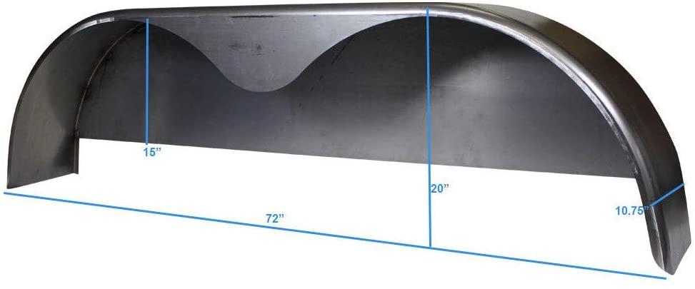 Apărătoare de remorcă din oțel cu axă tandem 72×10-3/4, 2025, cu placă spate sudată (pachet de 2)