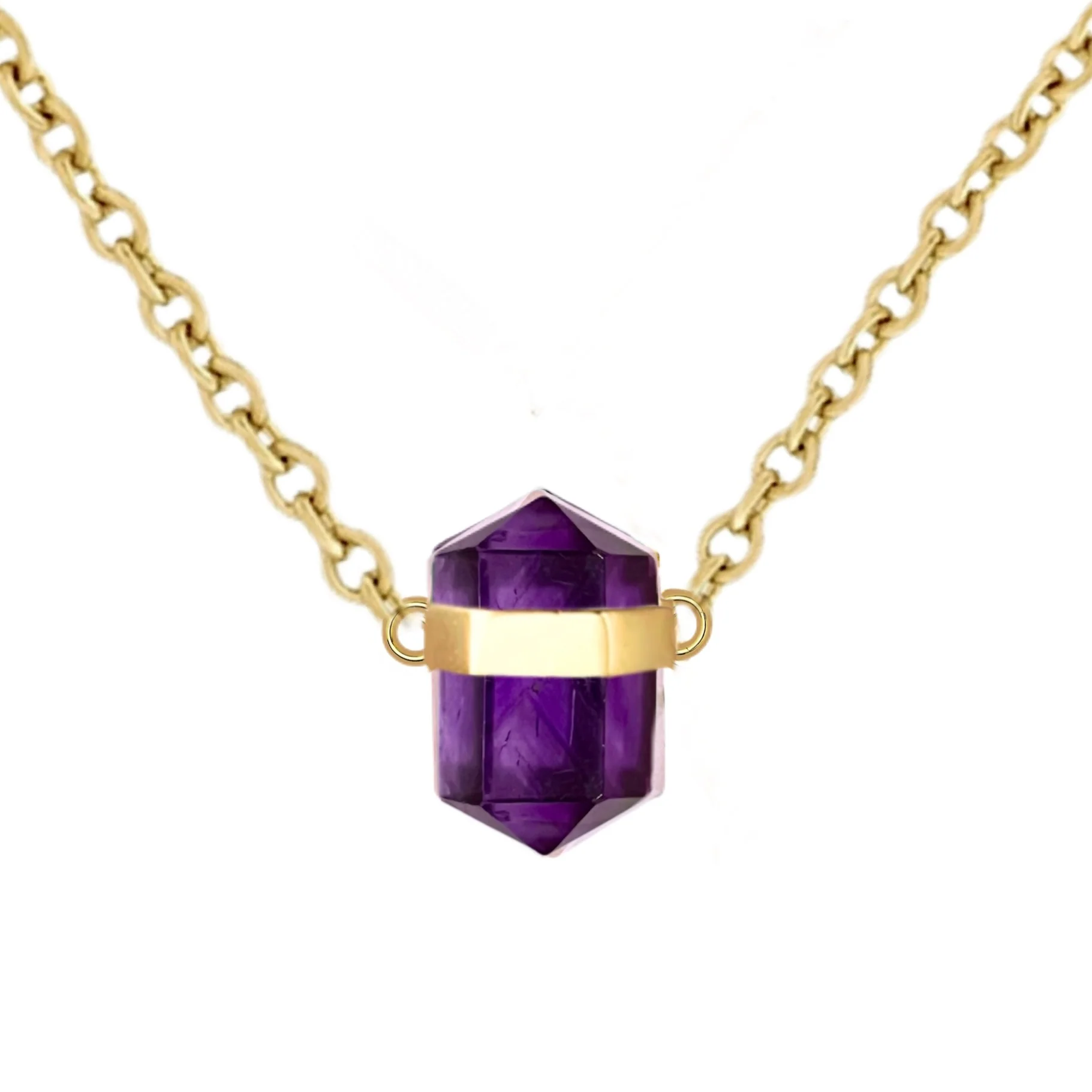 Laihas Crystal Kindness Gold Amethyst Necklace