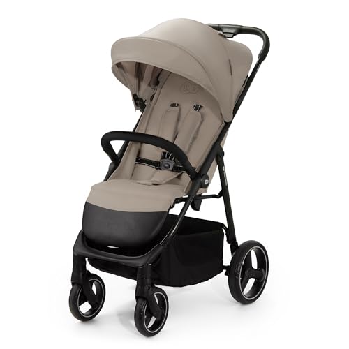 Kinderkraft TRIG 3 Passeggino Leggero, Pieghevole, Posizione Distesa, Posizione Reclinata, Sospensione 4 Ruote, Cinture di sicurezza a 5 punti, Bambini, Fino a 25 kg, Beige : Prima infanzia