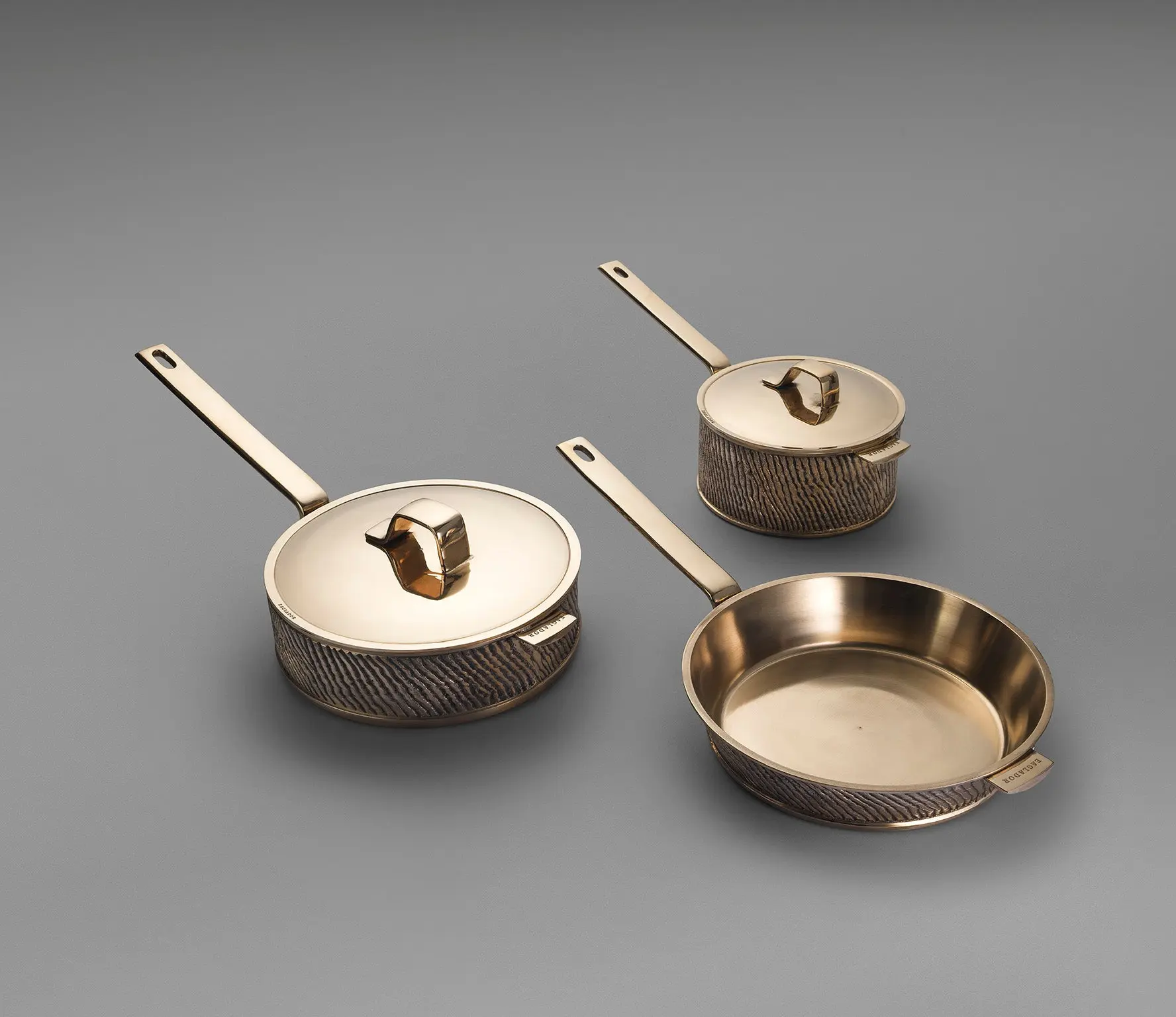 Luxury Uncoated Kansa Bronze 3-Piece Cookware Set