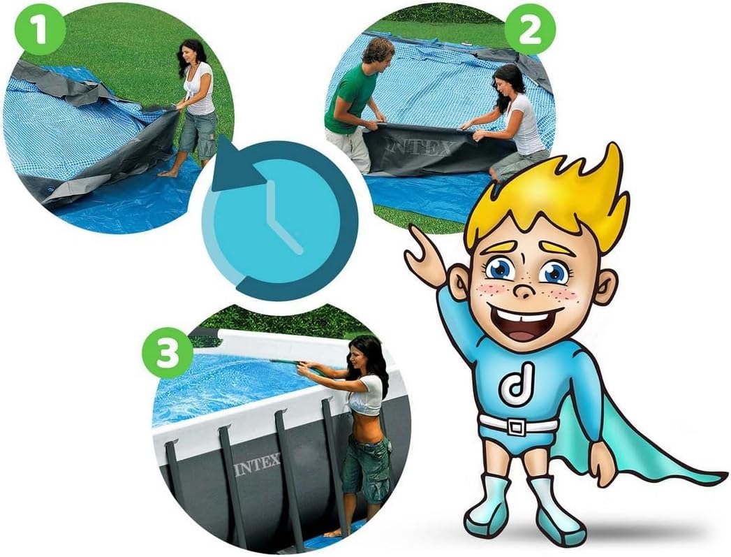Bestway Juego de Piscina Rectangular de 16' x 8' x 48