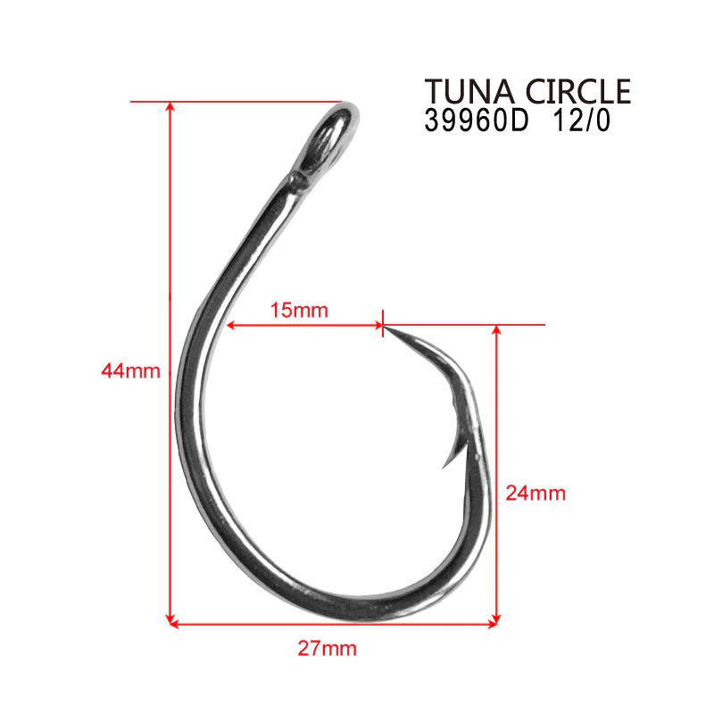 20 X Chemically Sharpened Tuna Circle Hooks Size 12/0 Fishing Tackle
