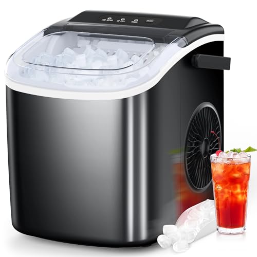 COWSAR Macchina per il ghiaccio portatile, autopulente, 12 kg/24 ore, 9 cubetti di ghiaccio a proiettile in 6 minuti, cestino per ghiaccio e paletta, ideale per casa, cucina, bar, campeggio : Amazon.it: Casa e cucina