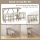 4-Piece Bar Table Set with Power Outlet and Upholstered Saddle Seat Stools