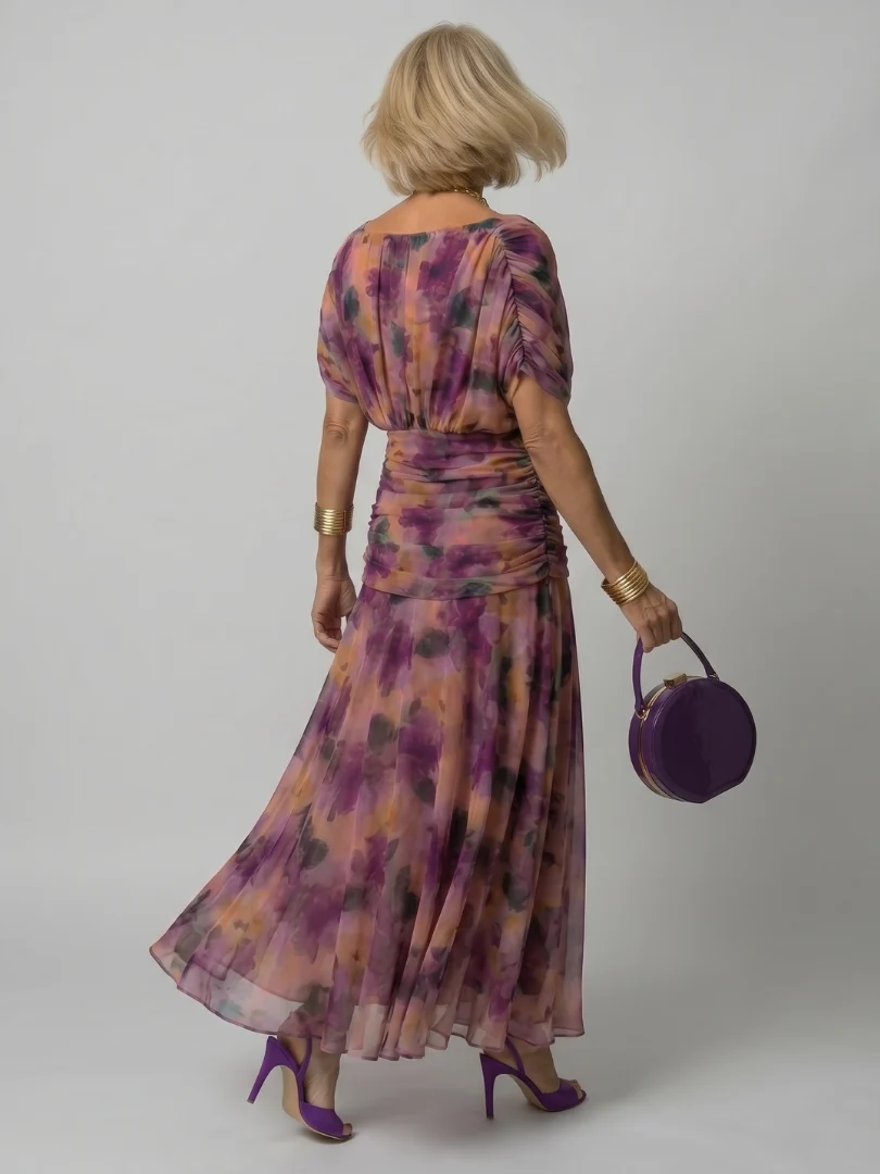Women��s Off Shoulder Midi Dress Draped Neckline Design