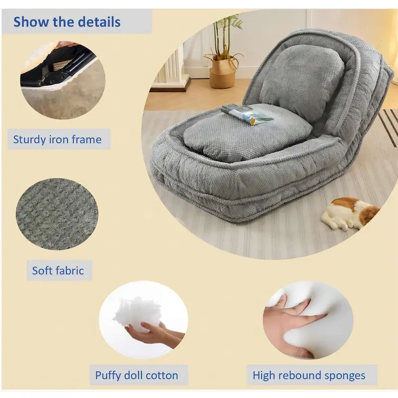 Lazy Sofa Couch,5 Adjustable Position,Sit,Sleep,Fold,Suit to Put in Bedroom, Living Room
