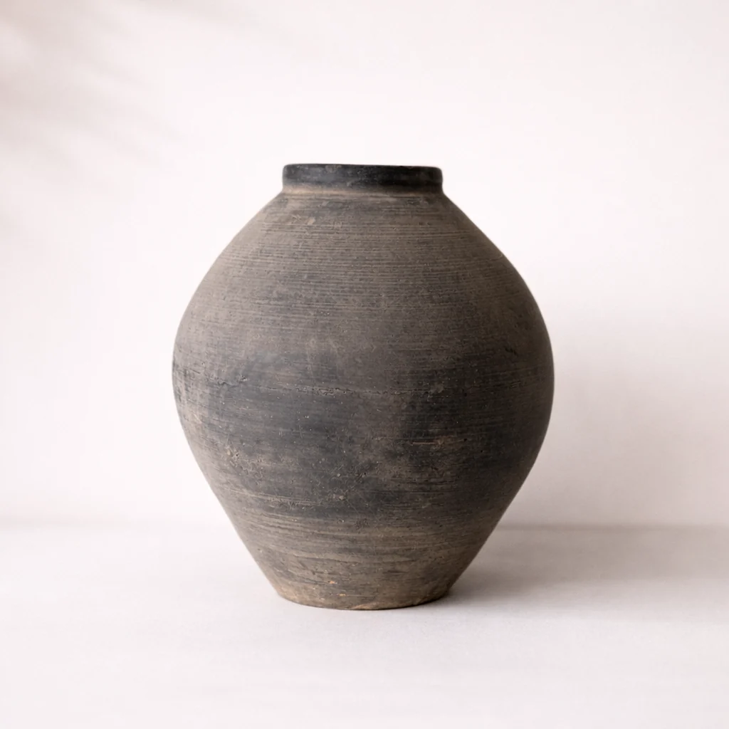Vintage Round Grey Vase