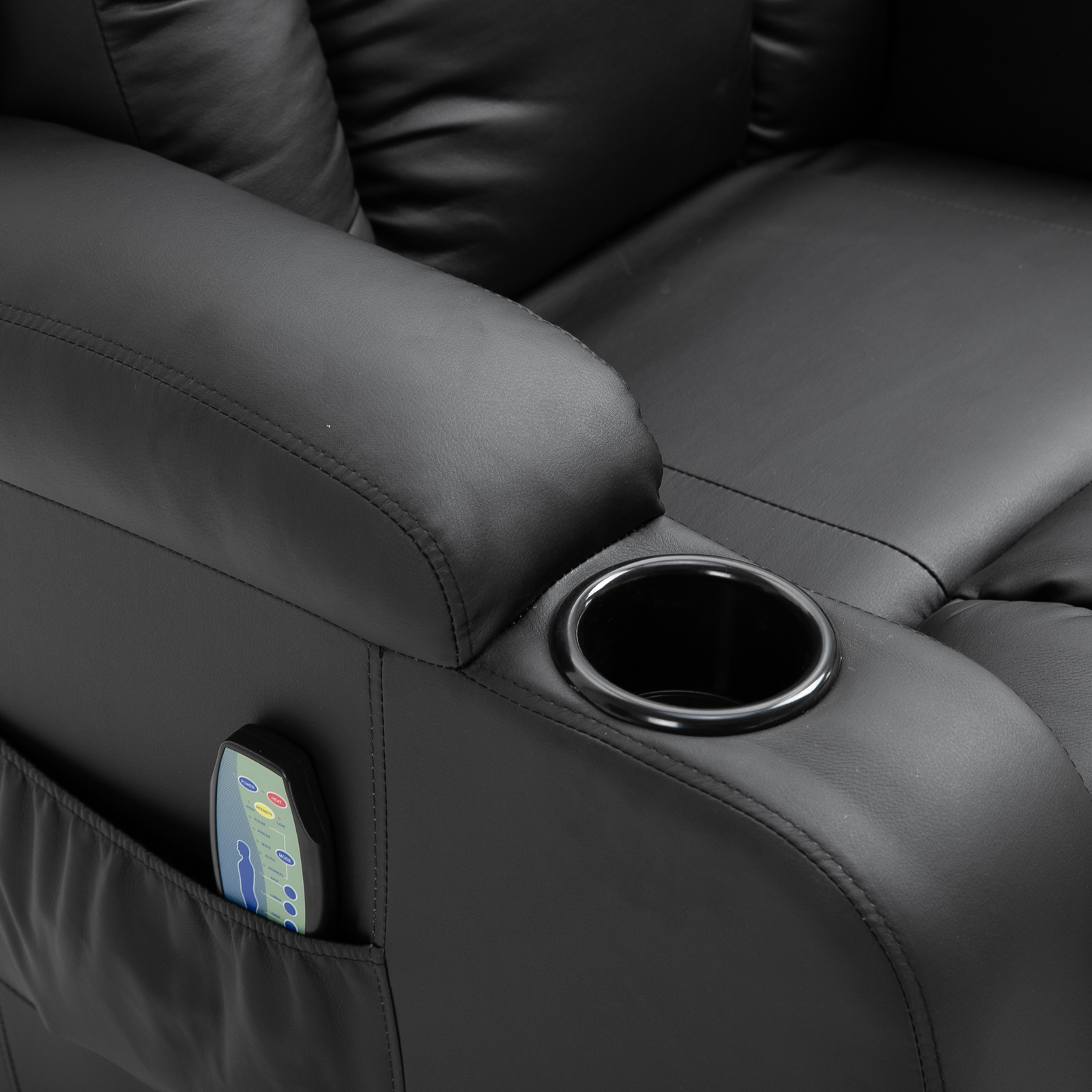 HOMCOM Massagestoel, relaxstoel, schommelfunctie, 8 vibratiepunten, inclusief afstandsbediening, zwart