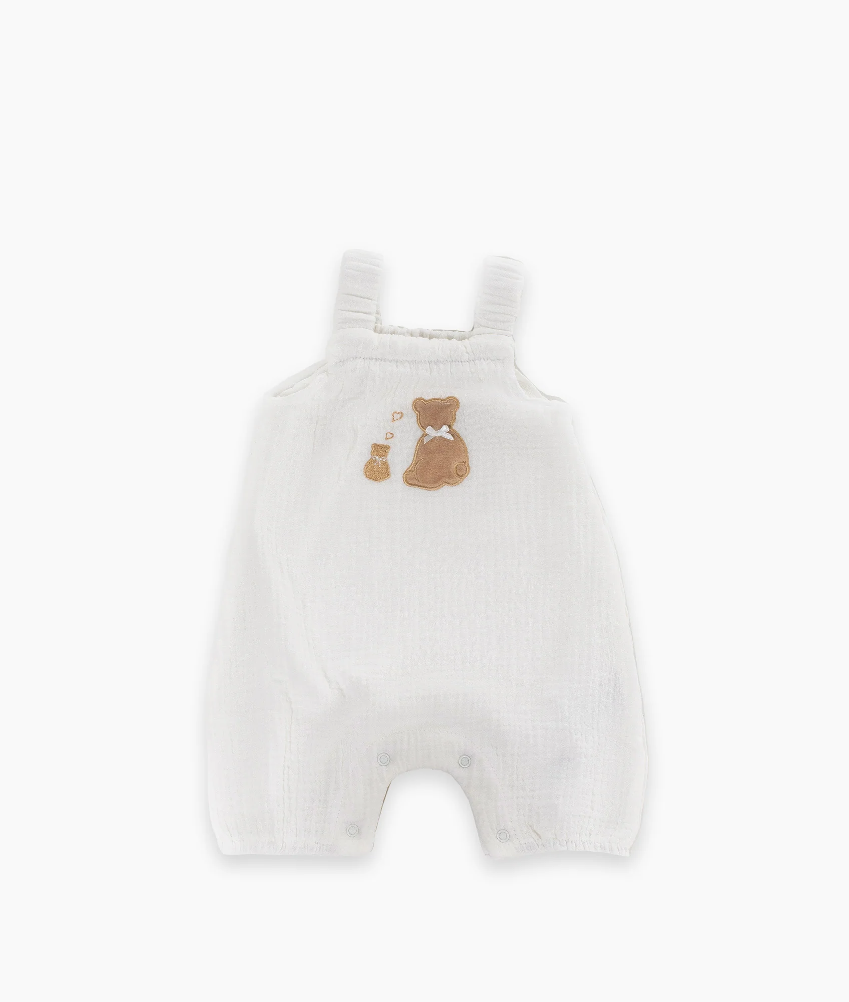 Teddy Overalls | White & Beige