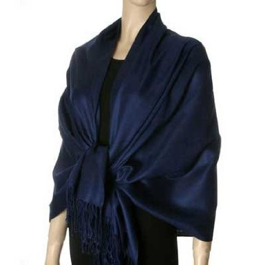 Navy Blue Pashmina Scarf Shawl 100% Fine Wool Mix 20+ Colors 28