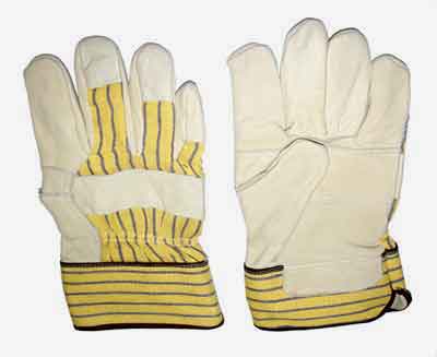 Tuff Grade TGG-400-L  ~  Grain Leather Fitter's Gloves Patch Palm Large