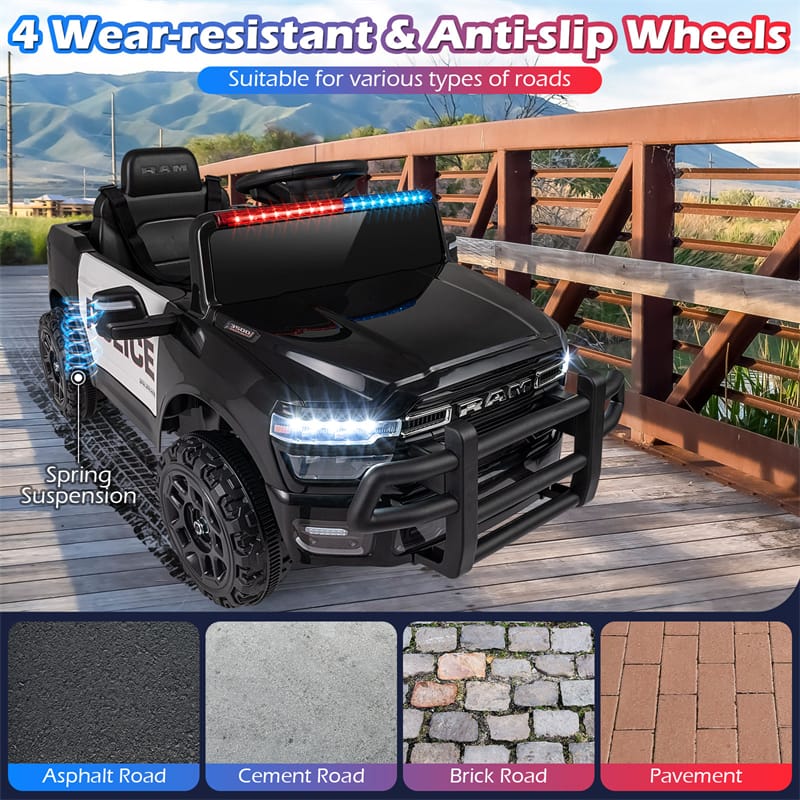 12V Kids Ride-On Truck Car Licensed RAM 3500 Electric Vehicle with Remote Control, Soft Start & LED Lights, Ride On Toy for Boys Girls Aged 3+