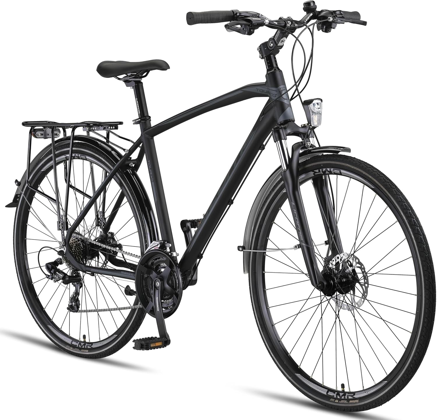 Licorne Bike - Bicicletta da trekking in alluminio, da 28 pollici, con cambio a 21 marce, freno a disco, mountain bike, bici da cross, bici da ragazzo, ragazza, donna e uomo