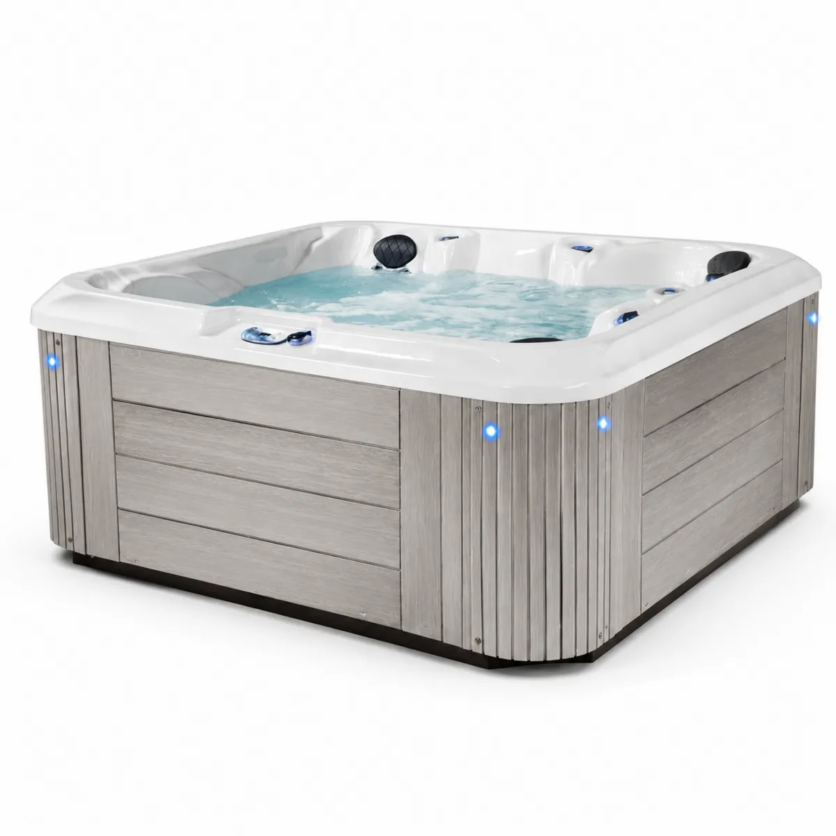 Whirlpool 6 fő részére, akril, alumínium, fehér/szürke