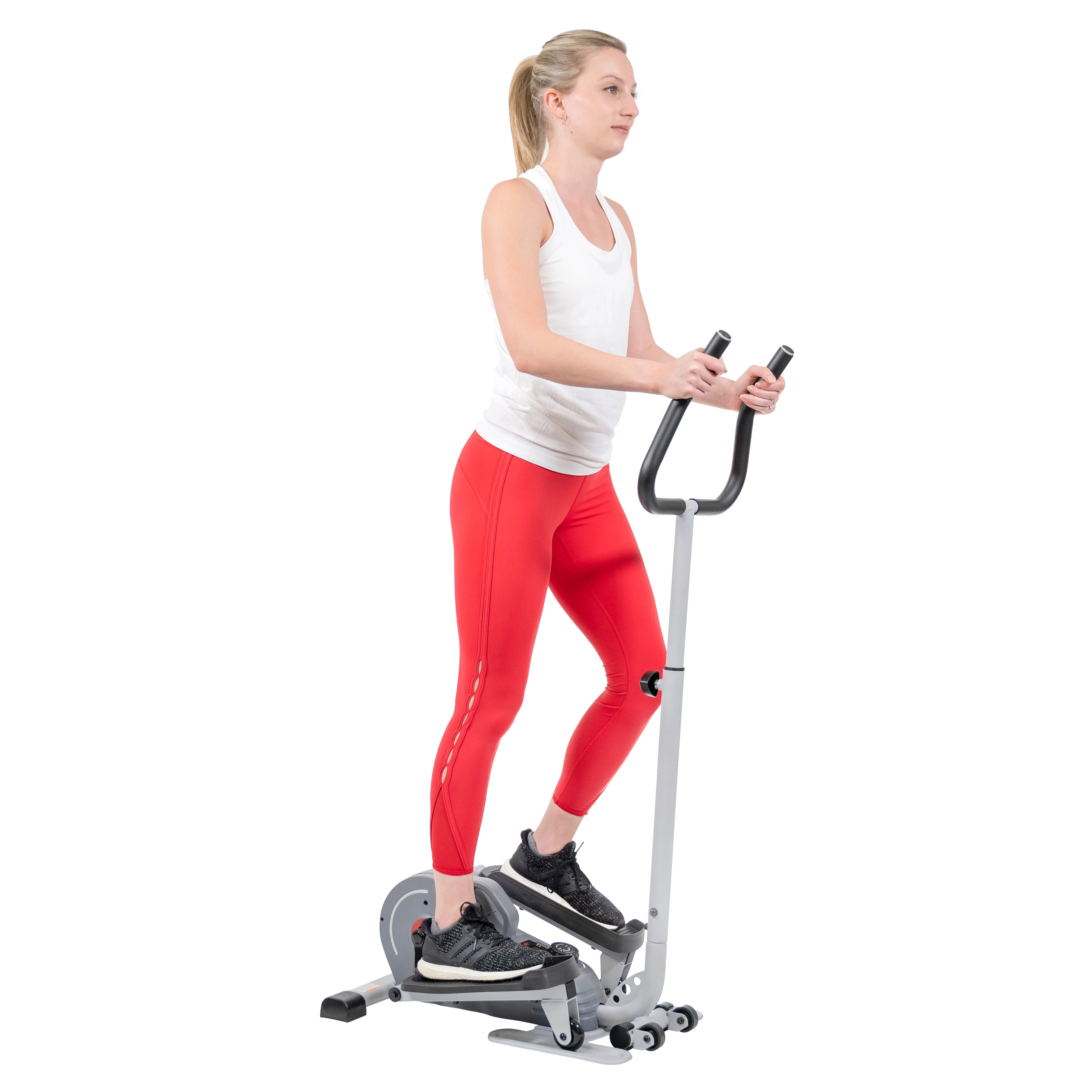 Sunny Health & Fitness compacte magnetische crosstrainer met stuur �C draagbare stepper voor thuistraining, SF-E3988