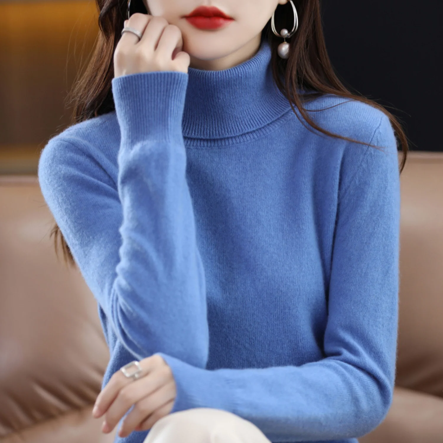 Women��s Turtleneck Sweater Slim Fit Lightweight Design