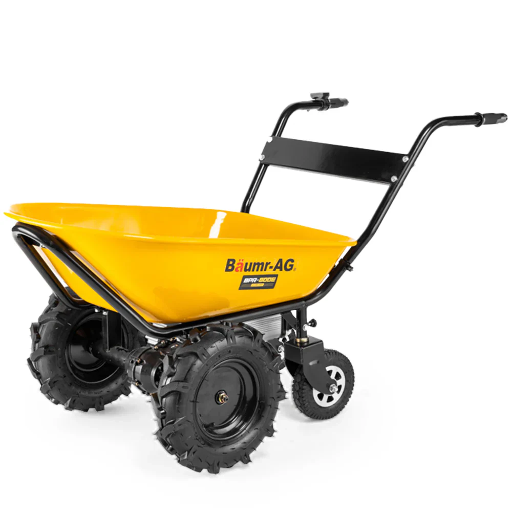 Baumr-AG 40V akkumulátoros motoros talicska, 100 literes űrtartalom, 4 kerék, 260 kg teherbírás