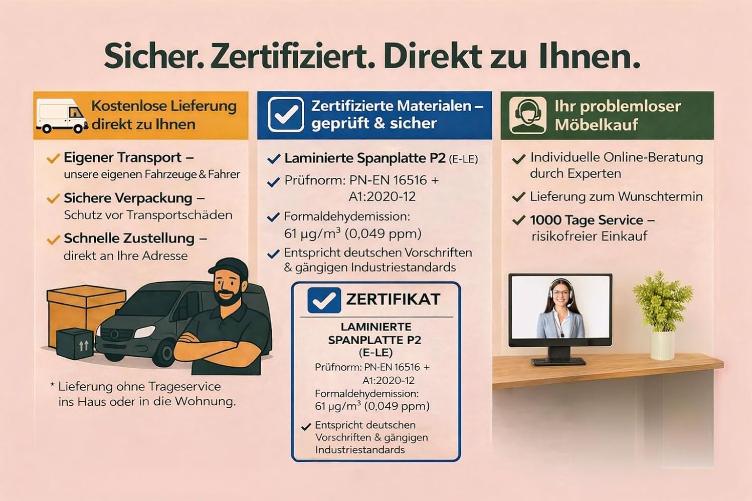 A und J MöbelLand VIVO Kleiderschrank 4-türig mit Spiegel und Schubladen - 200 x 215 cm - Drehtürenschrank mit Kleiderstange und Einlegeböden