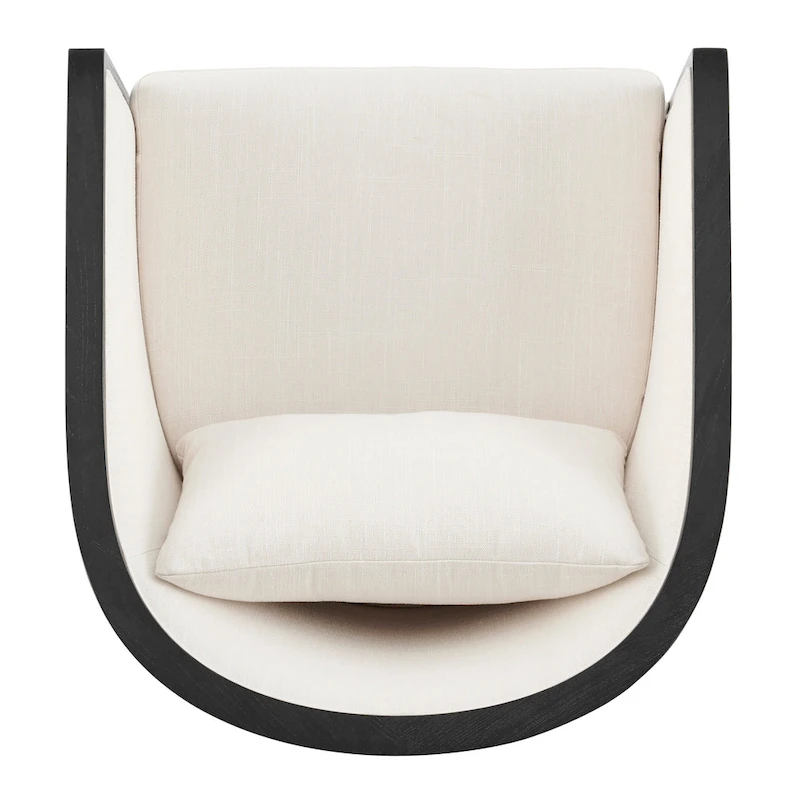 Tillman Linen Accent Arm Chair with Rattan