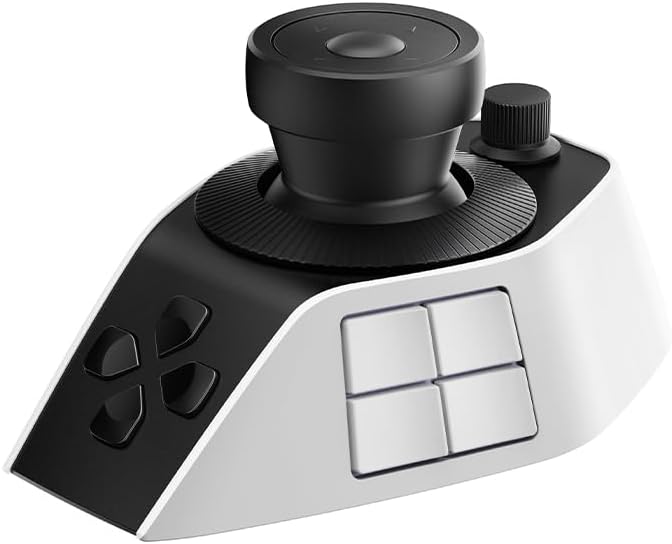 XPPen Pilot Pro Editing Console Wireless Video Controller, Programmable Bluetooth 5.3 Macro Keyboard with All-Way Joystick, 19 Buttons, Tri-Rotary, 24H Battery for DaVinci Resolve, Premiere Pro,Mac/PC