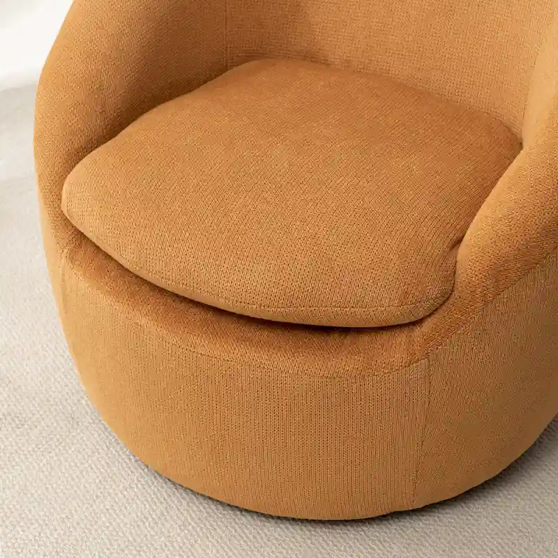 Swivel Barrel Chair - 360° Rotation - Boucle Fabric