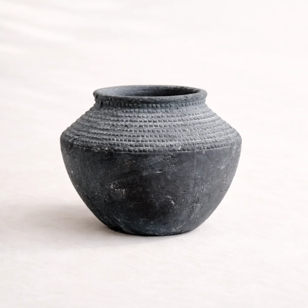 Geometric Charcoal Vase