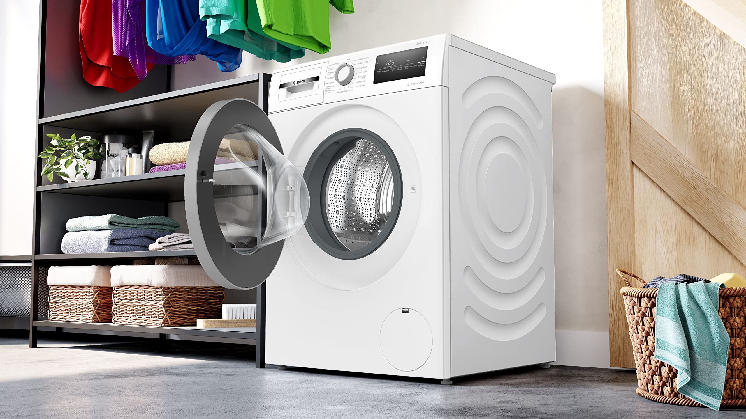 2025 Bosch WAN28K23, Serie 4, Lavatrice a Caricamento Frontale, 8 kg, 1400 giri/min, EcoSilence Drive: lavaggio silenzioso e a basso consumo, Hygiene Plus, Speed Perfect, Bianco, 60 cm, Edizione Esclusiva Amazon