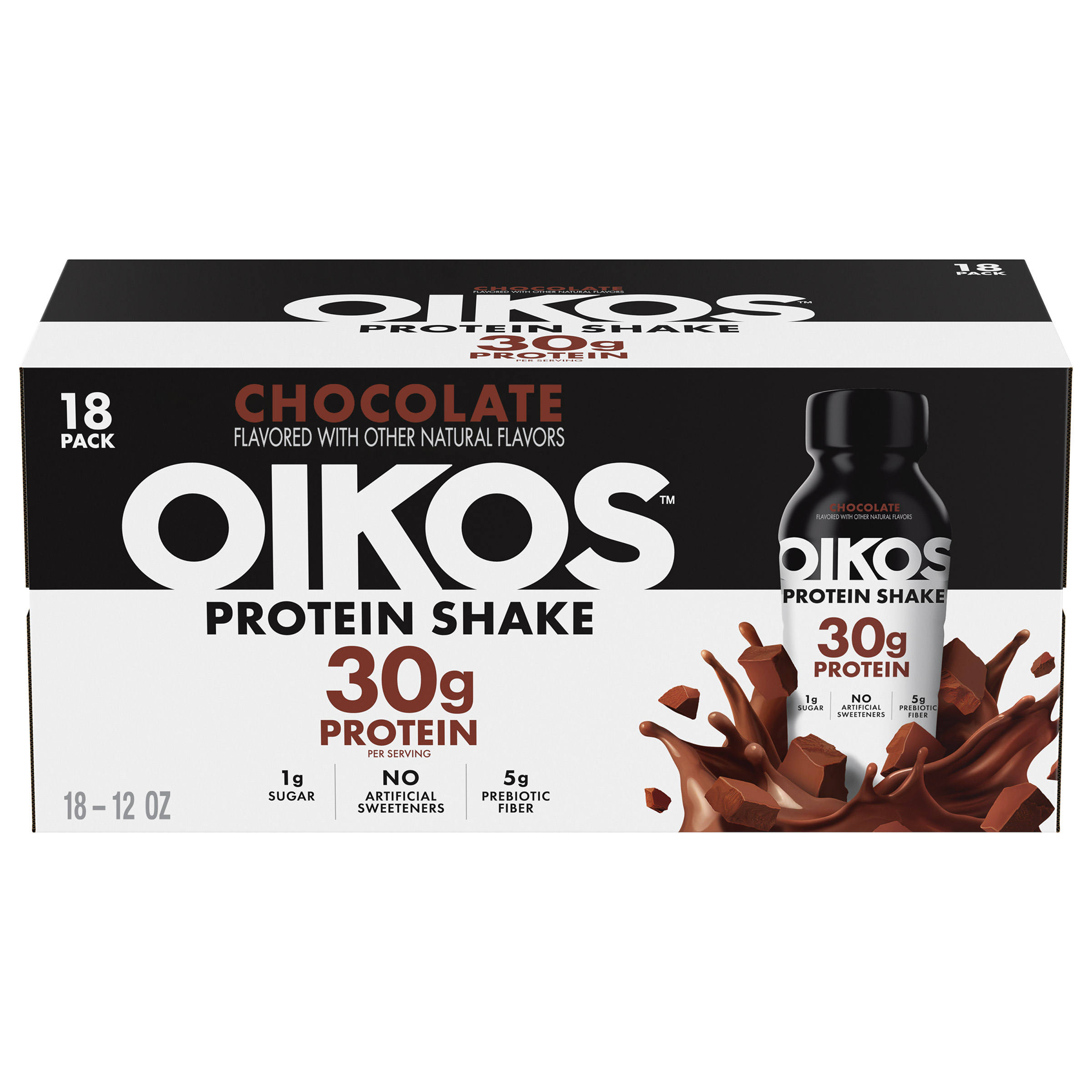 Oikos 30g Chocolate Protein Shake, 12 fl oz, 18-pack