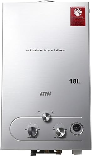 ECUTEE 18L 36KW Scaldabagno a gas di petrolio liquefatto Scaldabagno a gas propano/GPL, Scaldabagno istantaneo senza serbatoio con kit doccia, Per docce da esterno, argento : Amazon.it: Fai da te