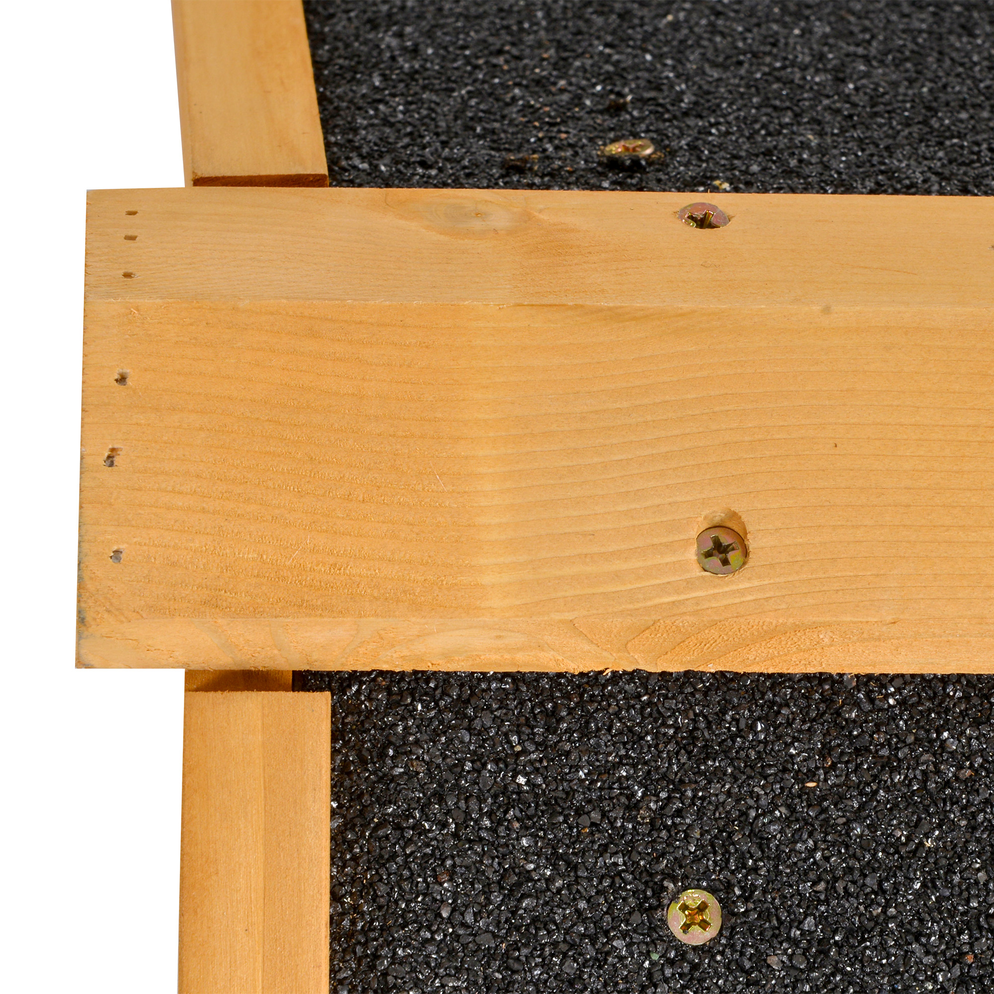 Konijnenhok verhoogd huisje met afsluitbare deur buiten hout metaal