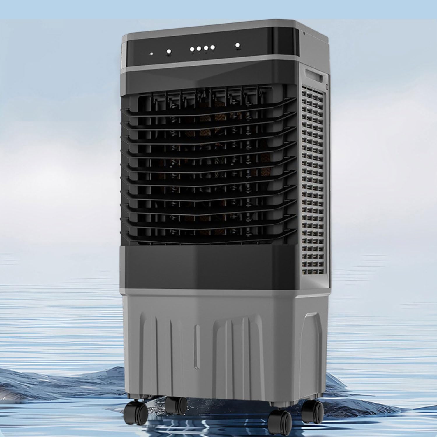 Klimaanlage Mobile Klimagerät mit Wasserkühlung Leise Luftkühler Air Conditioner mit 120°Oszillierend 1-12Timer leiser Betrieb 45L Wassertank Verdunstungskühler für Zimmer Wohnungen