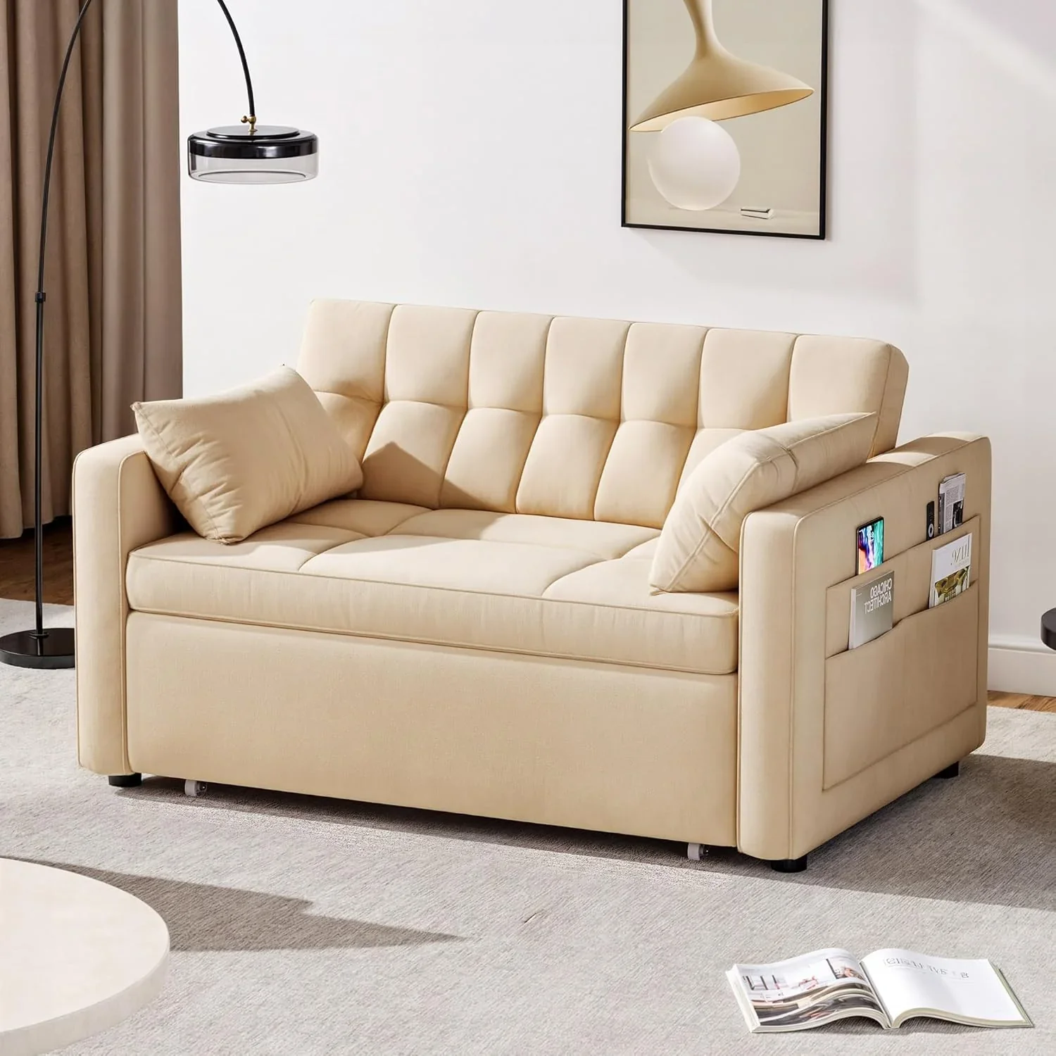DWVO 3-in-1 Convertible Sofa Bed, 55