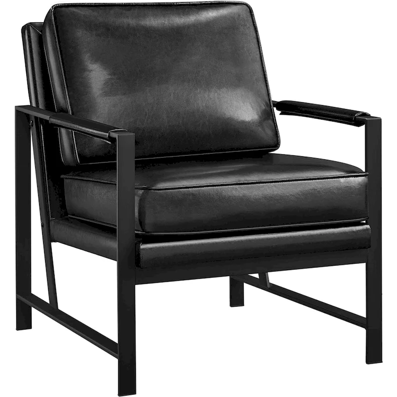Yaheetech Accent Chair Retro Faux Leather Lounge Chair