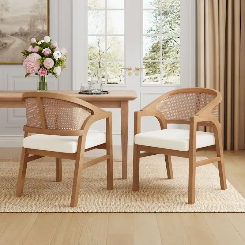 Christopher Knight Home - Cane Upholstered Dining Chair (Set of 2)